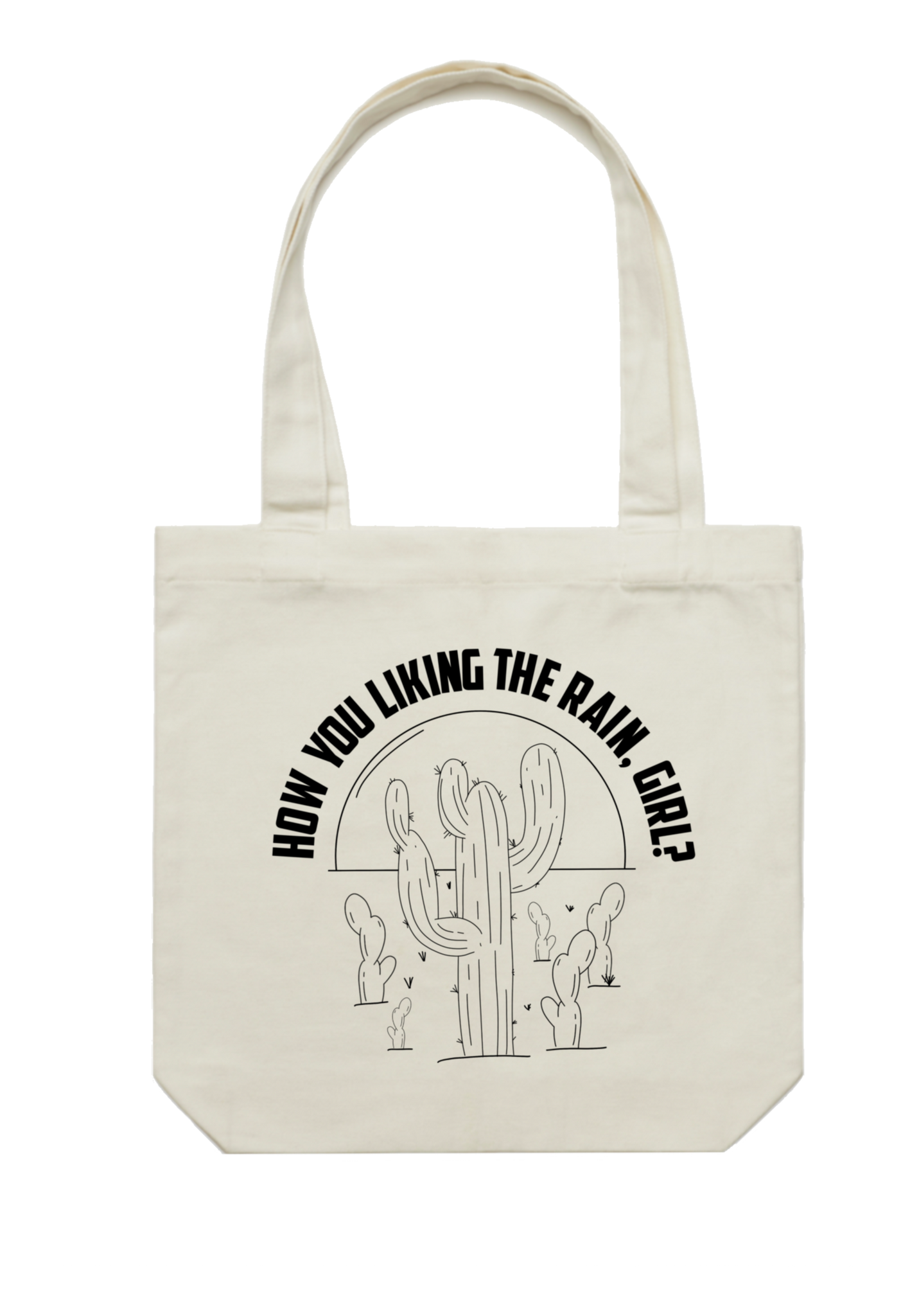 How you liking the rain, girl? Tote bag