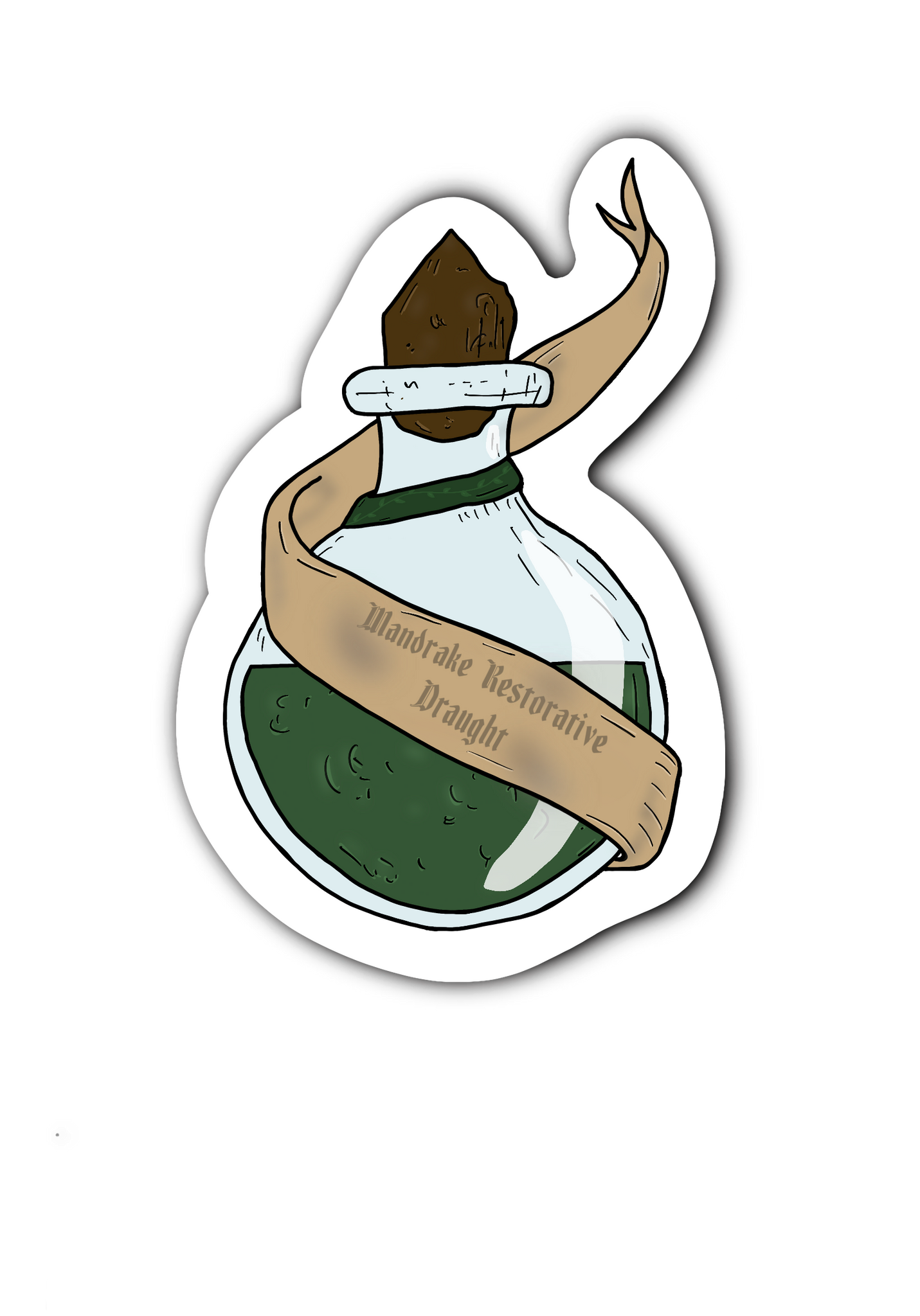 Mandrake Restorative Draught Potion Bottle Sticker