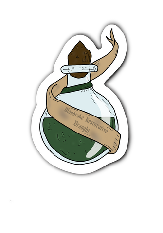 Mandrake Restorative Draught Potion Bottle Sticker