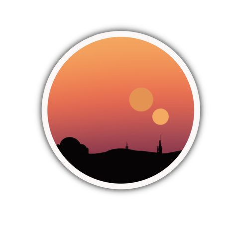 Twin Sunset Sticker